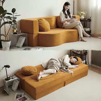 跨境真空压缩沙发布艺小户型两用折叠压缩沙发床Compressed sofa