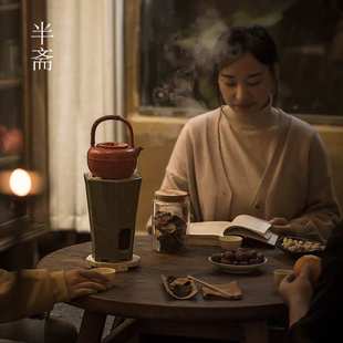 半斋造物景德镇梅子青松石碳炉凉炉炭炉松花酿酒春水碳炉煮茶套组