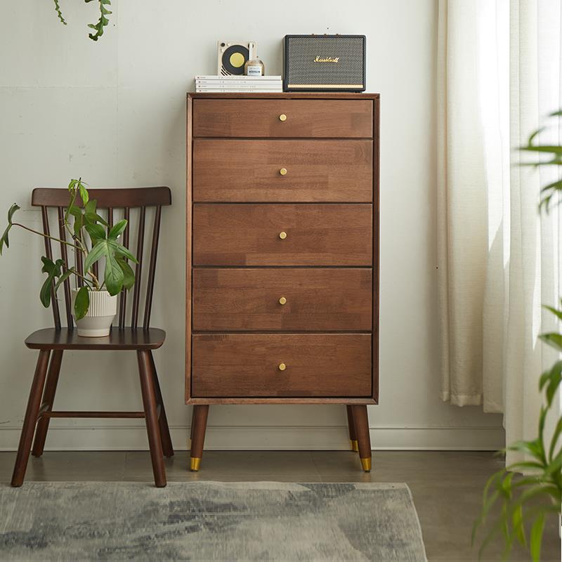 简约现代五斗柜实木卧室轻奢储物柜客厅靠墙抽屉柜收纳柜意式斗柜