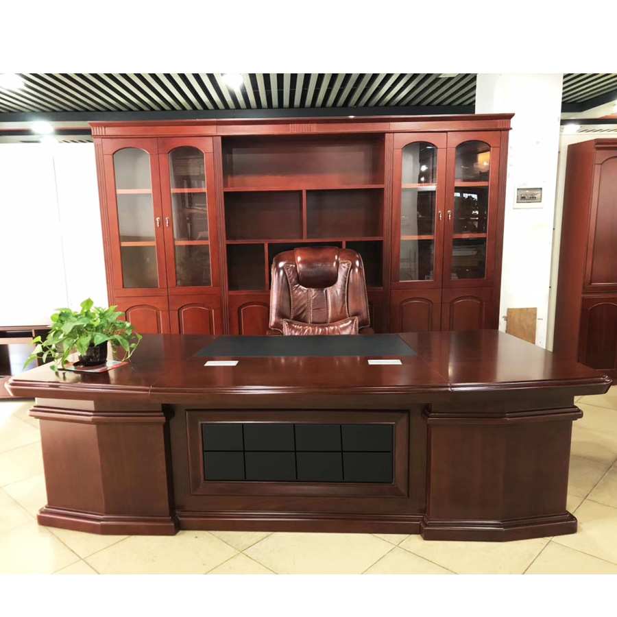油漆老板桌中式办公家具 办公桌大班台大班桌总裁桌经理桌A88弧边