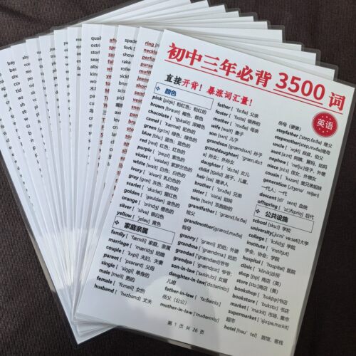 初中3500个词完整版A4塑