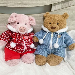 不含玩偶 衣服娃衣 巴塞罗熊巴纳布斯猪冬日套装 桐桐妈手作