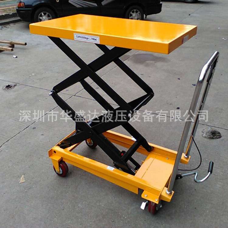 150kg手动升降平台 剪叉升降平台推车手推升高平台模具车