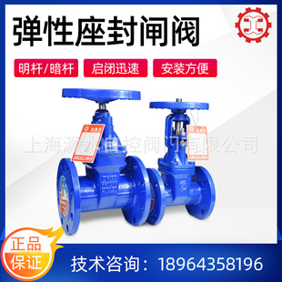 上海良工弹性暗杆闸阀明杆Z45X 16Q法兰不锈钢阀杆橡胶软密封DN80