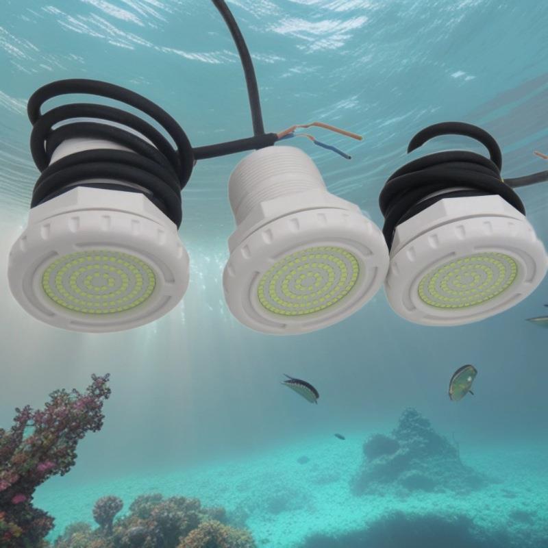 户外水底灯 浴缸按摩池胶膜泳池灯 12V 七彩带遥控 15W IP68