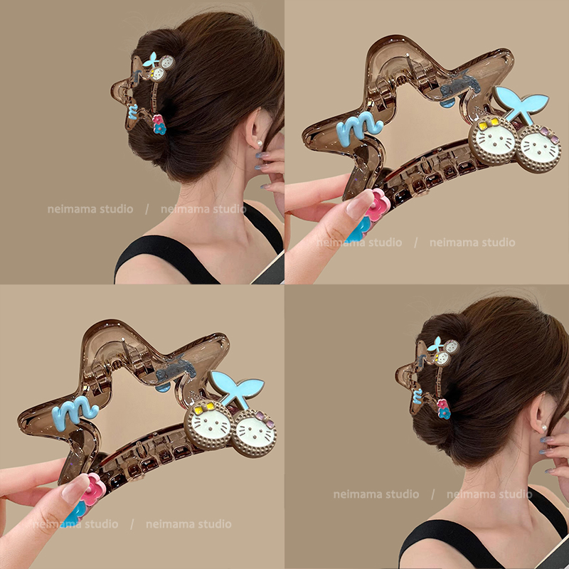 2025新款鯊魚夾半扎馬尾盤發