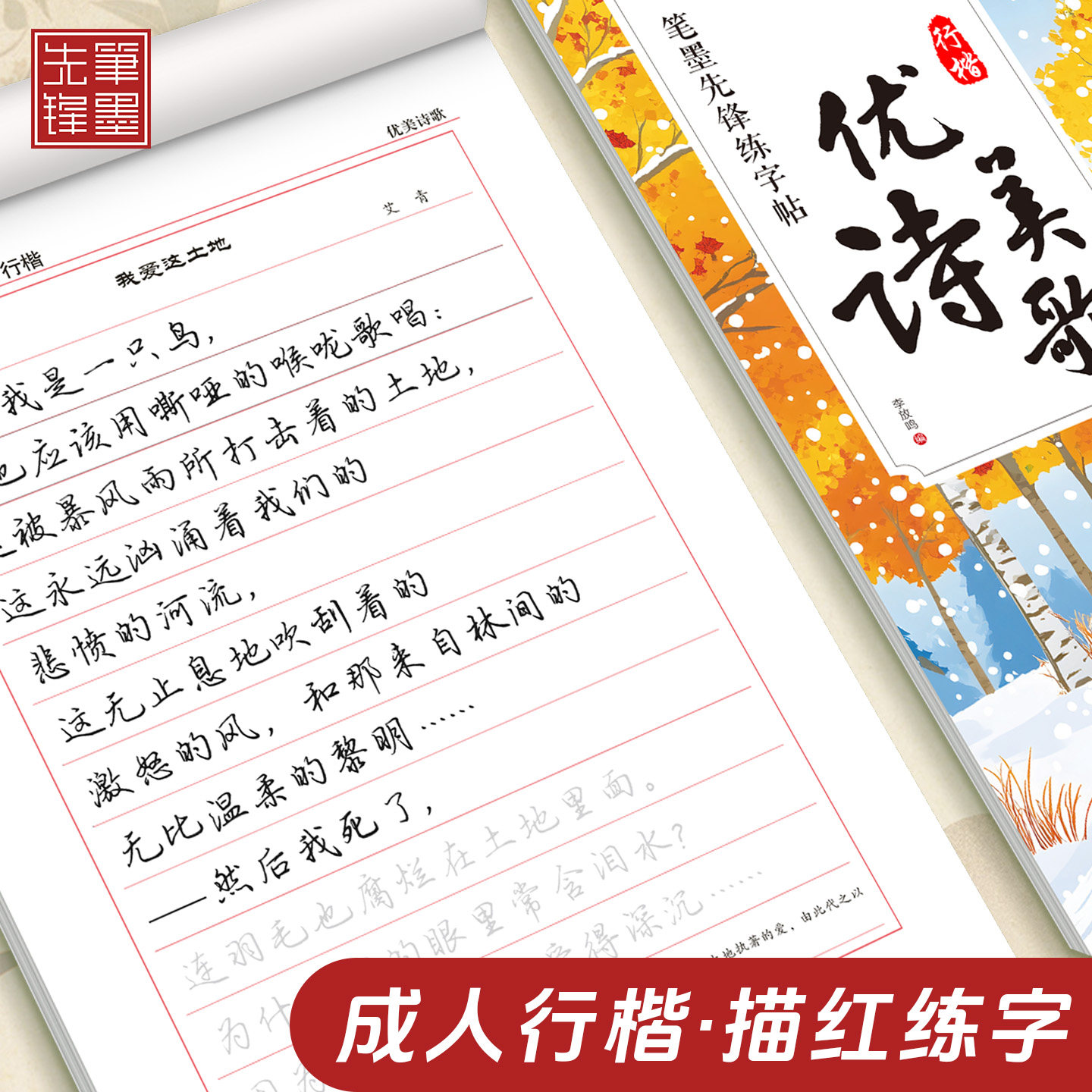 笔墨先锋练字帖成人行楷描红练字大学生初学者通用行楷行书心灵美文练字帖入门练字本