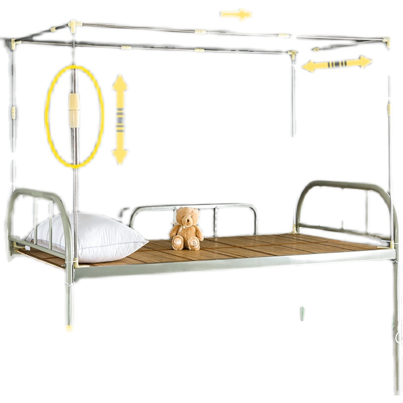 可伸缩加厚不锈钢子母床学生宿舍上下铺架子蚊T帐床帘支架撑杆子