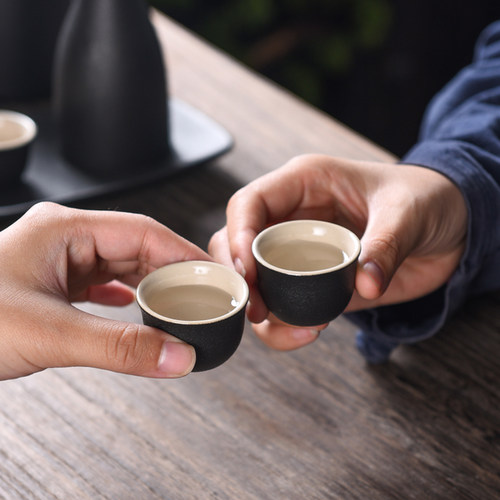 日式清酒c酒具套装家用烫酒壶温酒器仿古陶瓷白酒杯中式黄酒温酒