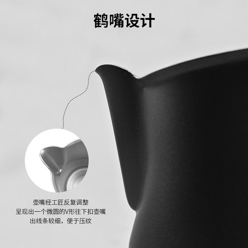 拉花杯不锈钢奶泡杯加厚咖啡拉茶壶花F式咖啡奶茶店用品尖嘴拉花