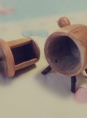木头小猪创意木质桌面玄关工艺品摆件F饰品收纳盒储物罐礼物送小