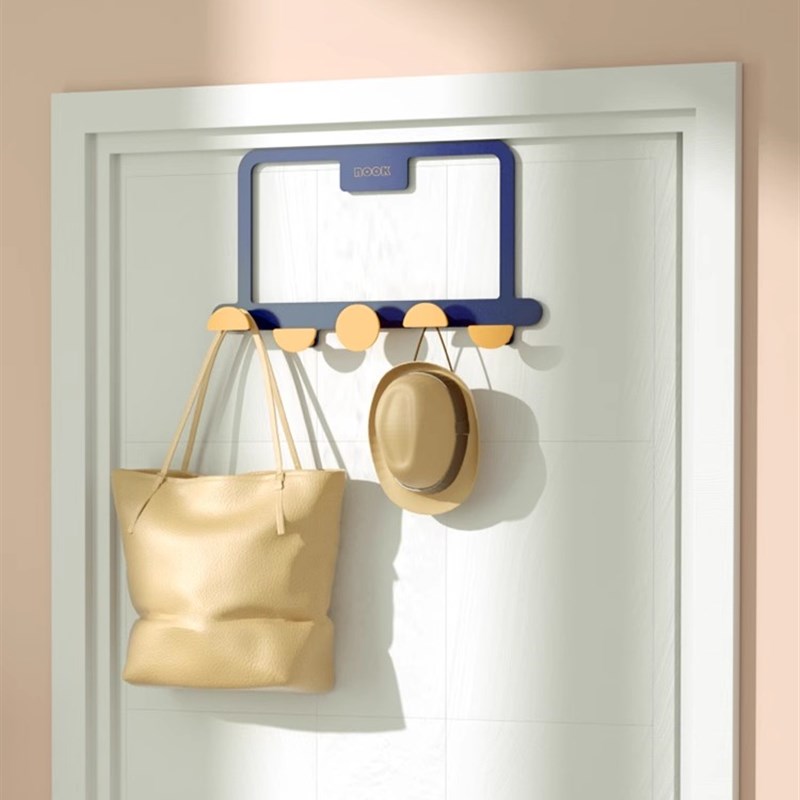 门后挂钩免打孔无痕卧室浴室门后衣帽F铁艺挂架创意门上收纳置物