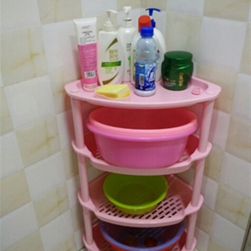 包邮加厚加高大号塑料浴室置物架三脚架卫生Q间脸盆架置物收纳架