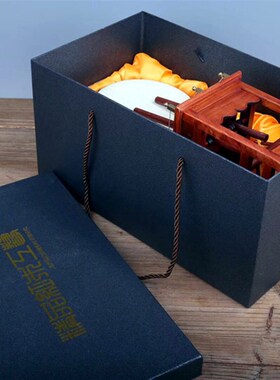 战鼓摆件大号办公室家居风水玄关创意装饰仿古屏T风工艺品花梨木