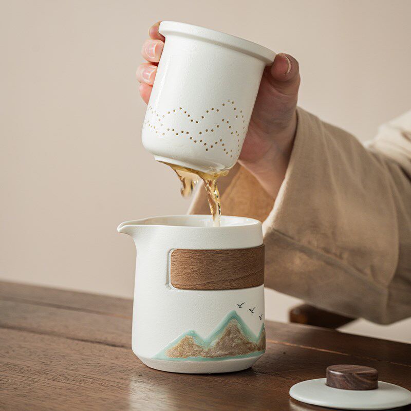 旅行茶具随身套装一人饮茶壶茶杯功夫泡茶壶便携式U快客杯一壶二