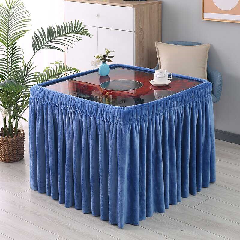 双面绒烤火桌罩套正方形麻将机取暖桌电炉罩长方形加厚Y圆桌烤火