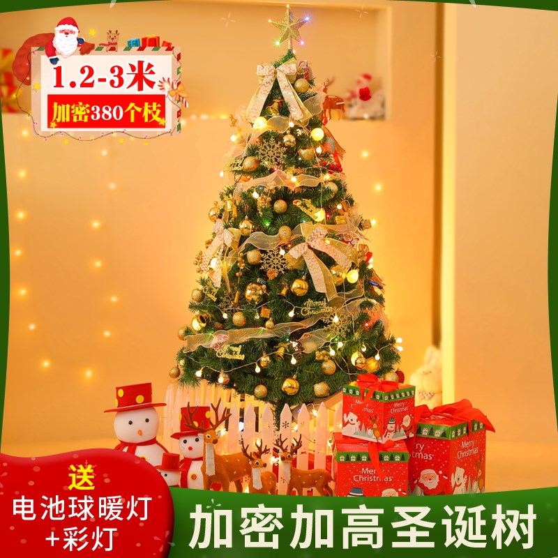 新款圣诞树家用1.8金色q套餐1.5米diy套装3米大型圣诞节装饰品摆