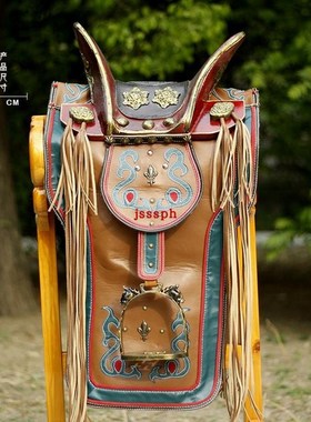 蒙古仿真马鞍子摆件吉q祥红马鞍工艺品仿古鎏金红马鞍蒙古包装饰