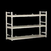 厨房壁挂置物e架带围栏不锈钢挂墙架子饭店上墙收纳吊架两三层白