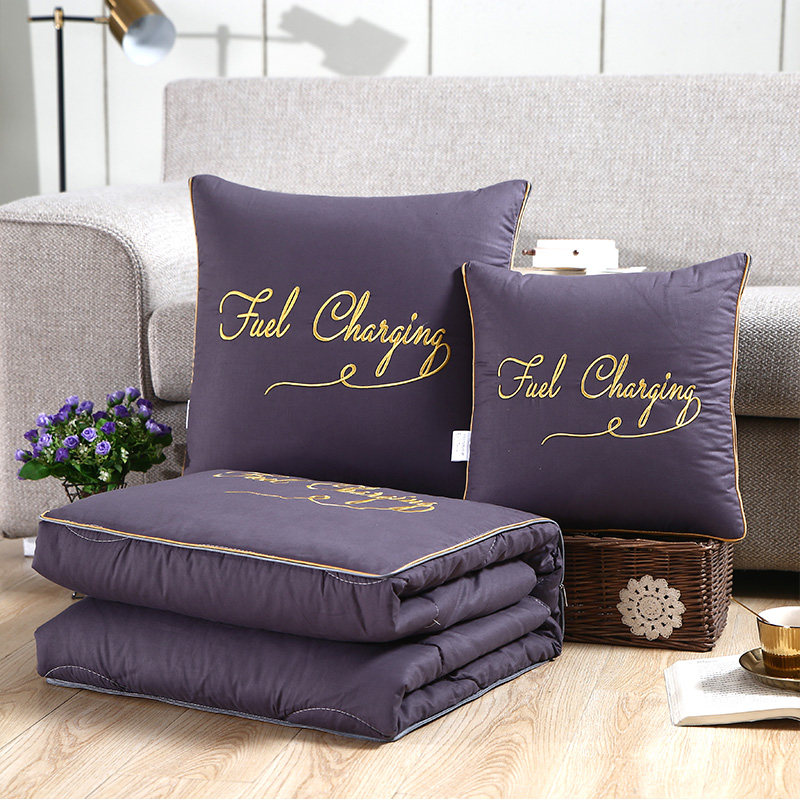 纯棉抱枕被子两用加厚全棉汽车靠垫枕头被办公室午W休空调夏凉被