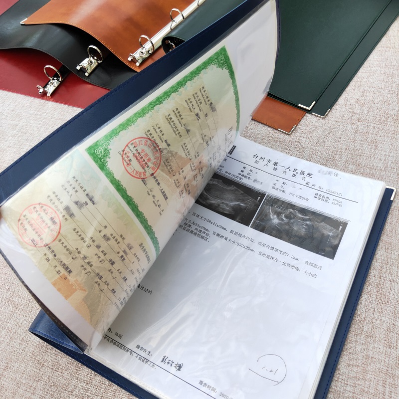 A4软皮面活页可拆卸资料册文件夹文件袋试卷文R件装订整理耐用防