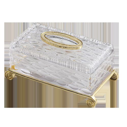美式水晶玻璃纸巾l盒欧式高档奢华客厅抽纸盒轻奢创意餐桌装饰摆