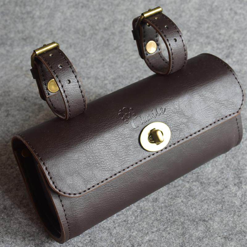 英伦复古自行车上k横梁挂包滑板把手车前包旅行车山地车皮革尾包