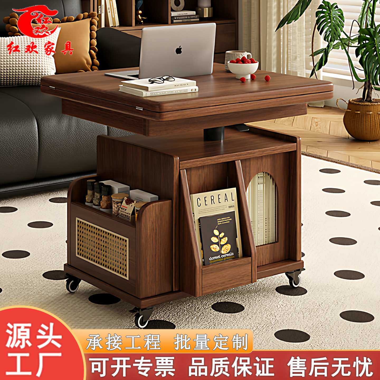 轻奢高级感沙发边柜极简边几客厅现代可移动多功能推车折叠侧边柜