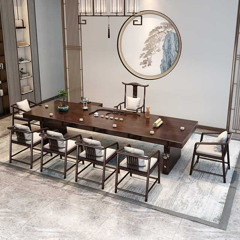 新中式办公室实木茶桌椅组合家用客厅会客泡茶桌简约大板原木茶桌,鲜花速递/花卉仿真/绿植园艺,其它园艺用品,淘宝优惠券,粉丝福利购,淘宝优惠卷