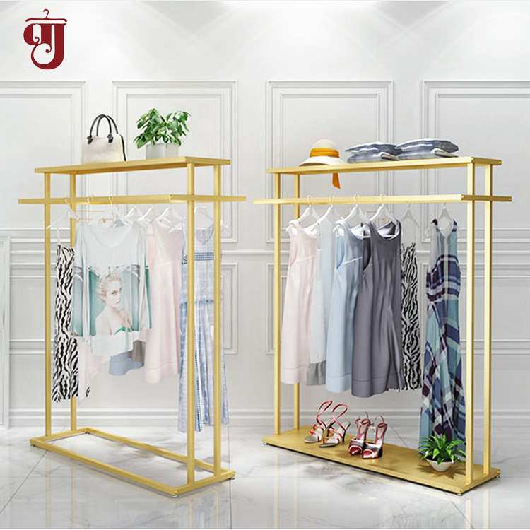 服装架中岛架双杠货架卖衣服架子落地陈列架展示道具服装店展示架