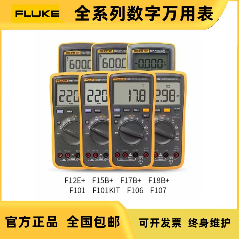 FLUKE福禄克F15B+F17B+数字万用表/FD101/106/F107/18B智能高精度