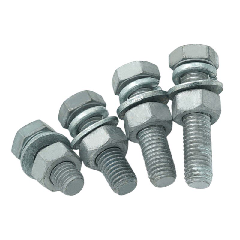 8.8级热镀锌外六角螺丝螺母垫片套装z热浸锌铁塔螺栓M6M8M10-M36m