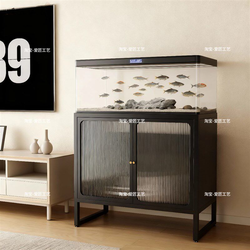 速发新款鱼缸柜鱼缸底柜承重鱼缸架子适配当贝鱼缸置物柜玻璃柜子