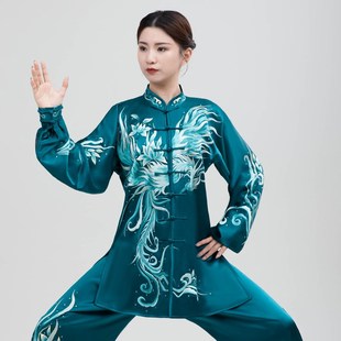 速發御尊當武新款 寬松 太極服男飄逸真薄武術練功刺繡透氣絲款