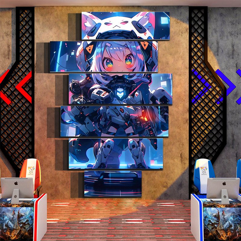 速发吧电竞房间布置挂饰改造墙面背海板二次元景报装画,家居饰品,文化墙贴,淘宝优惠券,粉丝福利购,淘宝优惠卷