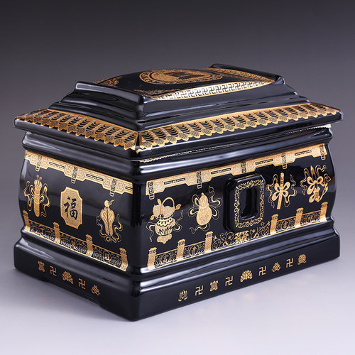 速发包邮高安陶富平档盒罐棺材防潮殡葬用品盒寿荣华瓷贵