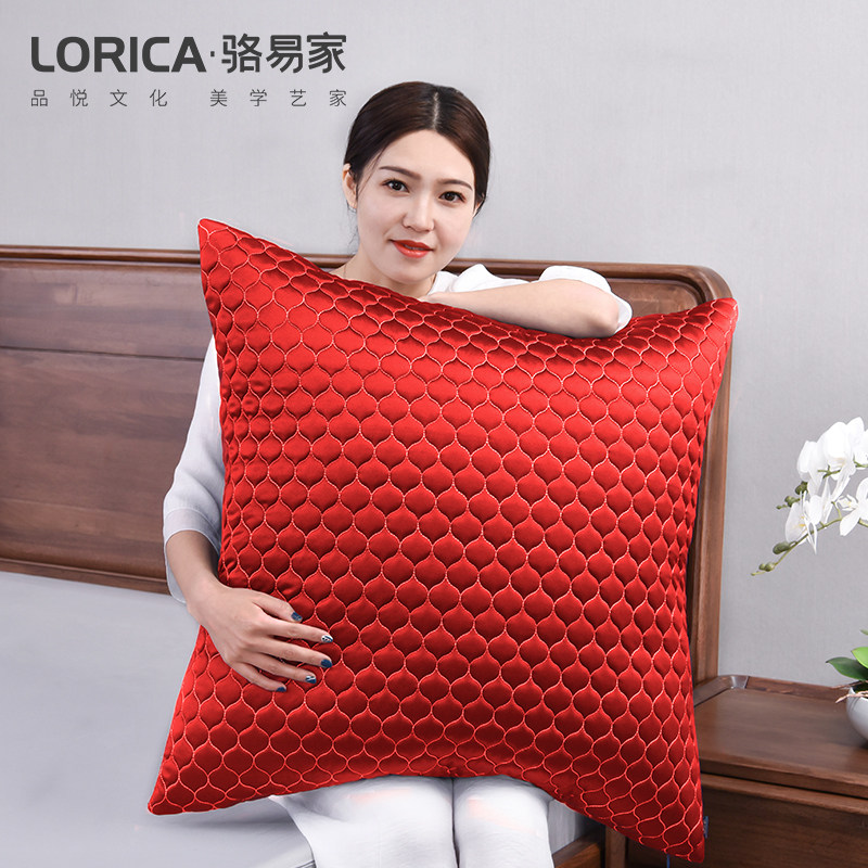 速发纯色结婚大抱枕红色床头靠垫沙发大靠背长方形床上靠枕套
