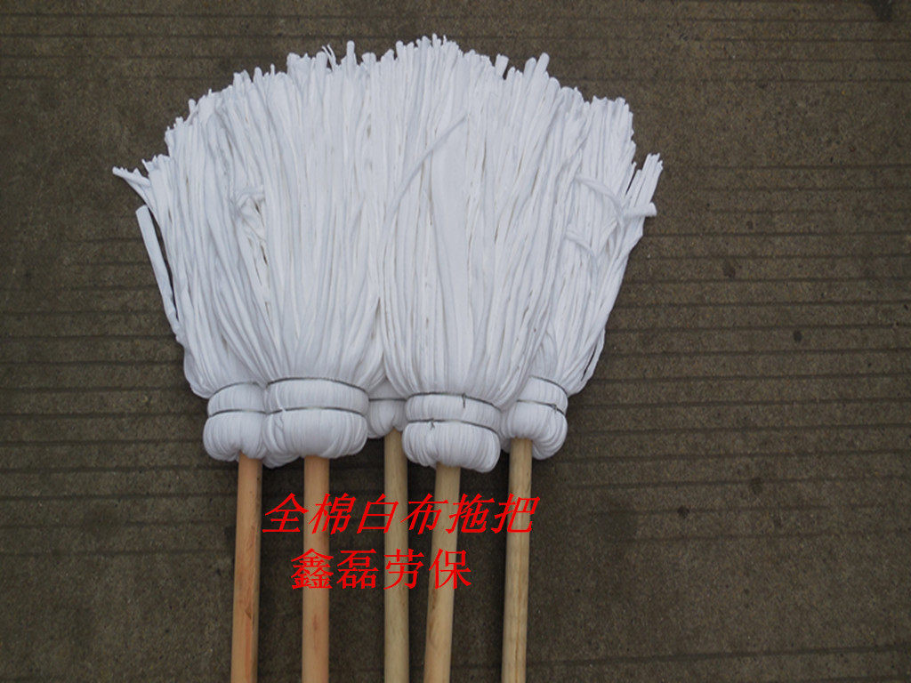 速发全棉白布拖把,木柄布条拖把,老式木柄拖布,圆头木杆拖把,