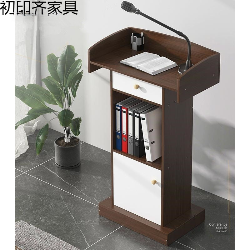 讲台培训演讲台讲桌学校司仪台教堂木质发言台教学老师办公接待台