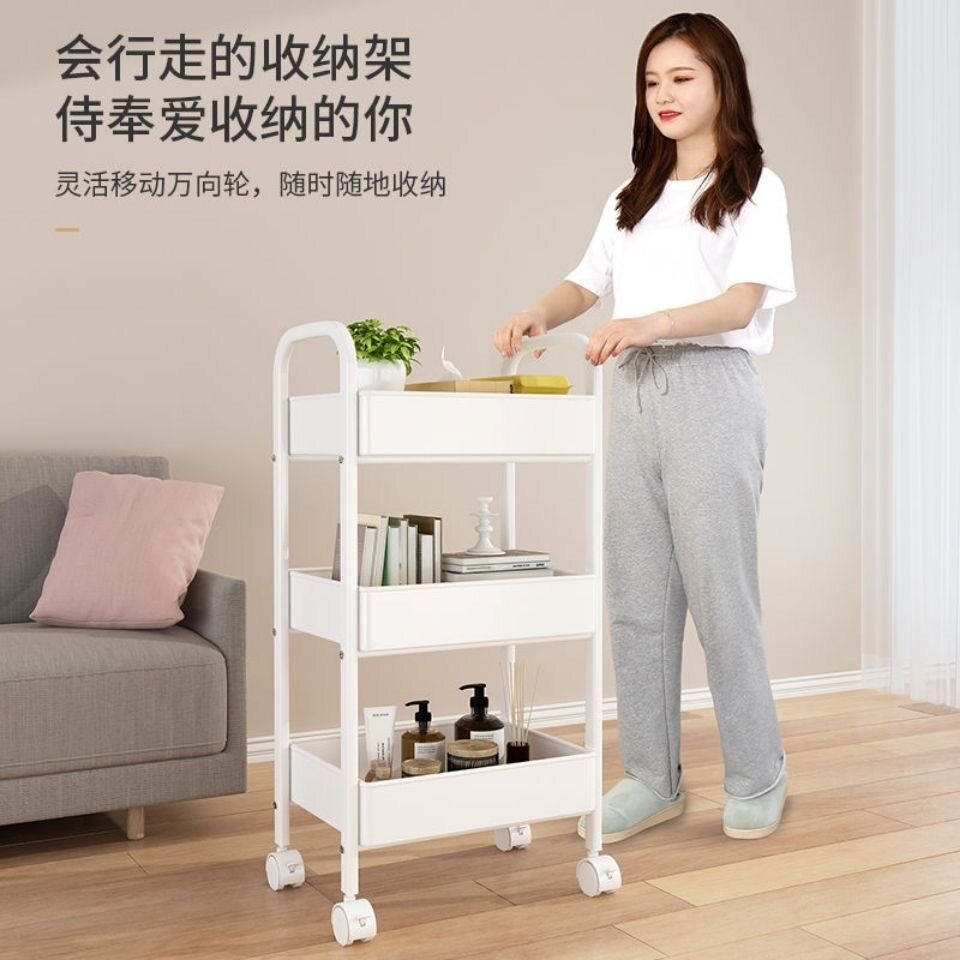 厨房置物架落地多层可移动家用小推车储物收纳蔬菜架卫生间整理架