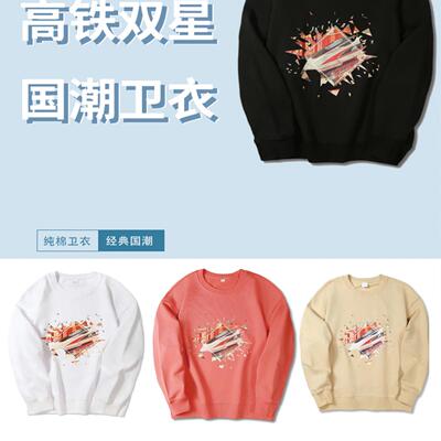 印花2024秋冬新款假两件加绒上衣