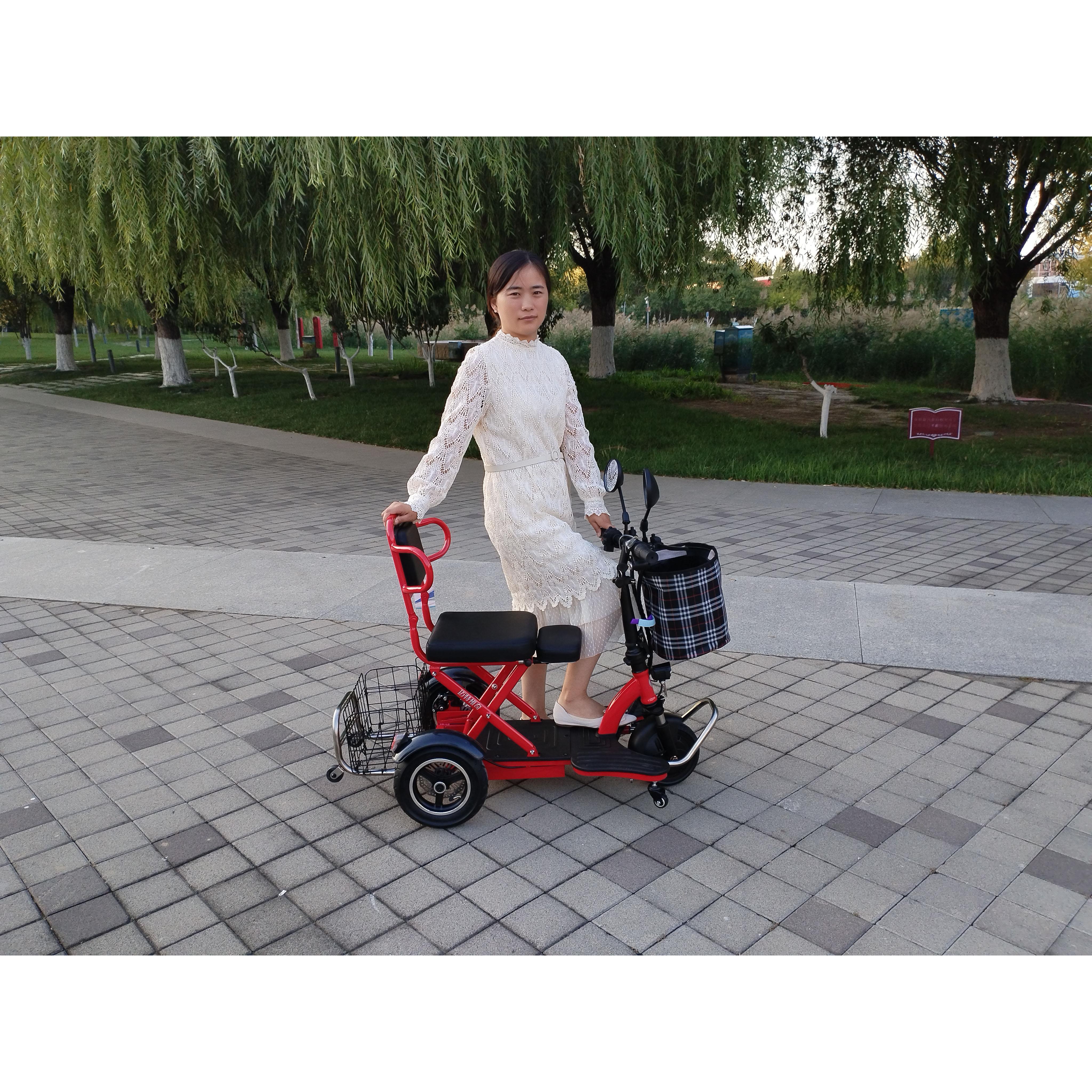 单人轻便锂电代步三轮车小型家用折叠电动车