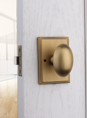 依佰利法式鸭蛋球形锁美式黄古铜复古室内卫生间门锁极简双开门锁