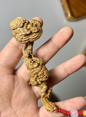 实木手把件金丝楠木扭转乾坤小叶桢楠百财白菜木制灵芝阴沉木乌龟