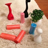 包邮 5卷加厚垃圾袋新料点断式 优质彩色厨房卫生间家用塑料袋中号