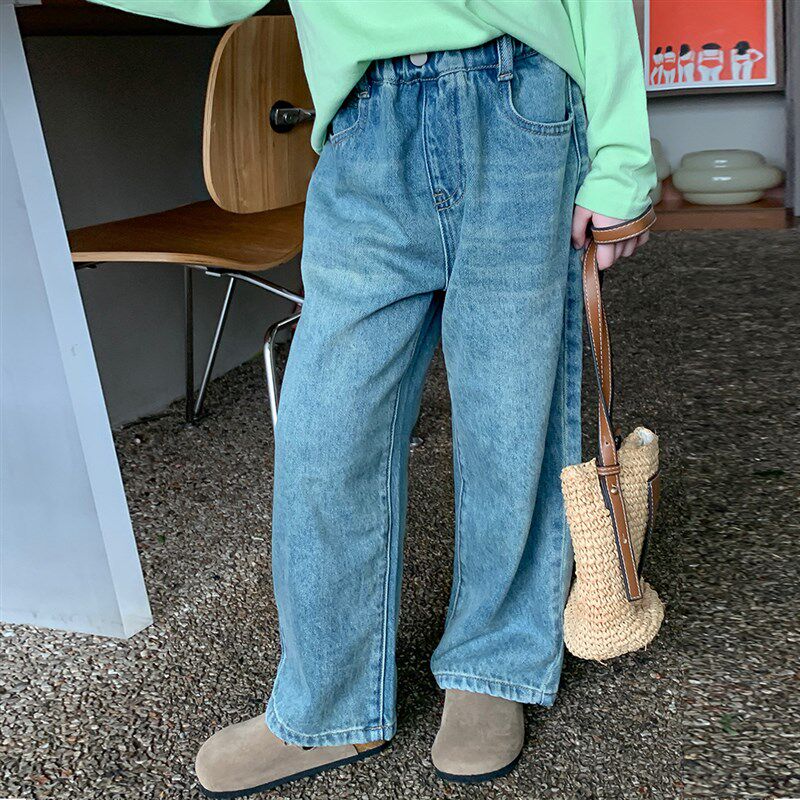 沫沫童装秋装女童牛仔裤春秋款2023秋季新款儿童长裤休闲宝宝裤子