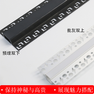 led线性灯预埋嵌入式暗藏黑色线条灯流水线形灯吊顶天花线型灯槽