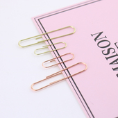 玫瑰金时尚 50mm回形针电镀仿金曲别针办公用品文具大号书签胸针