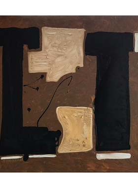 YASAN 抽象油画手绘客厅大幅挂画侘寂风艺术画高端wabisabi手工画