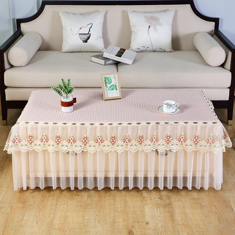 米色茶几桌布餐桌台布床头柜罩防尘蕾丝多用盖巾长方形布艺客厅,居家布艺,万能盖巾,淘宝优惠券,粉丝福利购,淘宝优惠卷